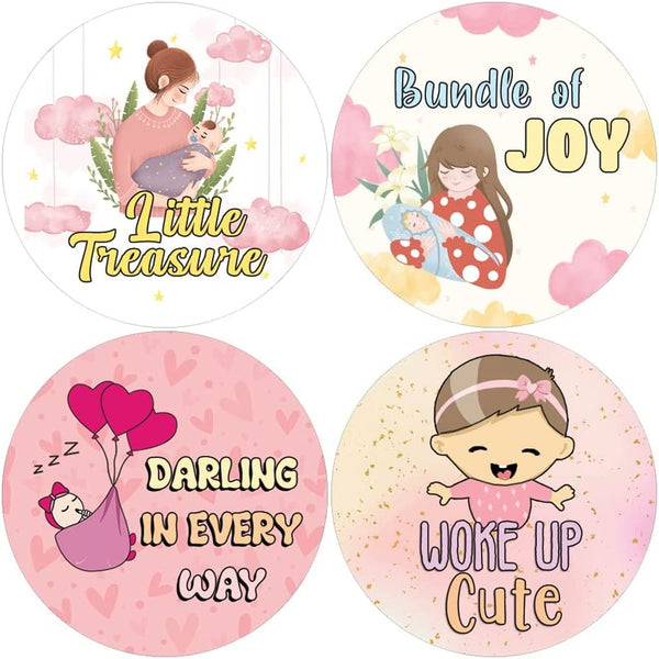 Creanoso New Baby Girl Quotes Stickers (20 Sets X 16 Designs) Sticker Card Giveaways for Expectant Mothers â€“ Awesome Stocking Stuffers Gifts â€“ Home Rewards Enticements