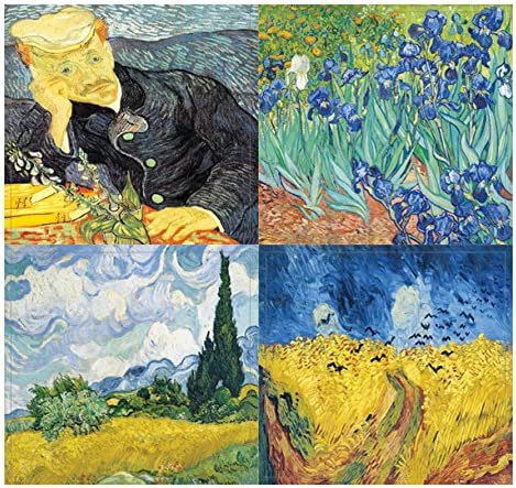 Van Gogh Famous Paintings Stickers - 20 Sheets - Artistic Inspiring Wall Stickers for Men, Women, Teens. Great to Stick on Laptops, Walls, Table, Desk, and Any Surfaces â€“ Cool Gift Token Giveaways