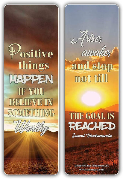 Creanoso Stay Positive Quotes Sun Bookmarks (60-Pack) Ã¢â‚¬â€œ Great Party Favors Card Set Ã¢â‚¬â€œ Epic Collection Set Book Page Clippers Ã¢â‚¬â€œ Cool Gifts for Men, Women, Teens, Bookworms Ã¢â‚¬â€œ DIY Kit Ã¢â‚¬â€œ Teacher Rewards