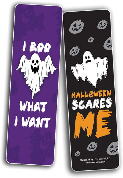 Creanoso Funny Ghost Bookmarks (12-Pack) - Stocking Stuffers Incentive Gift Ideas for Ghost Lovers