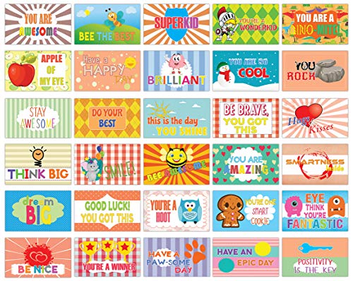 Creanoso Fun Food Puns Sayings Flash Cards for Kids (60-Pack) â€“ Inspiring School Lunch Box Note Cards for Kids - Great Stocking Stuffers Gift for Children, Boys & Girls â€“ Fun Lunch Time