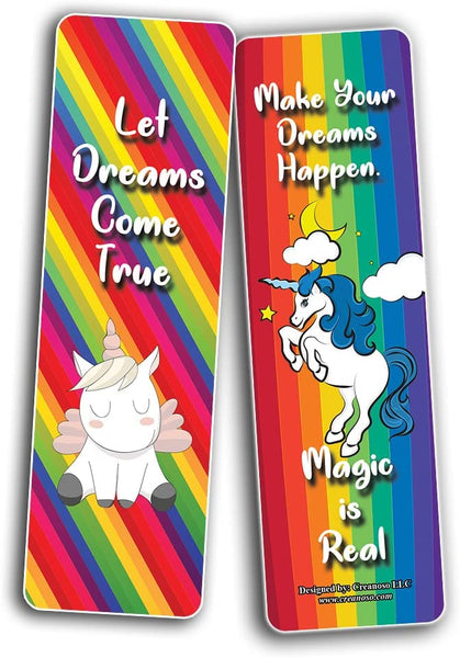 Unicorn and Rainbow Bookmarks (10-Sets X 6 Cards)