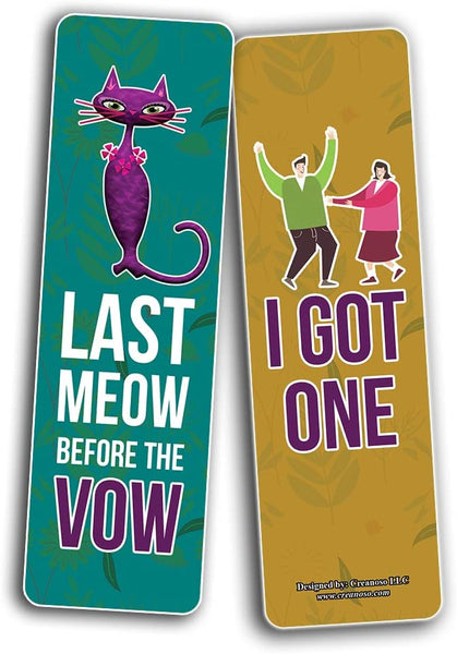 Creanoso Funny Bridal Shower Bookmarks (2-Sets X 6 Cards) â€“ Daily Inspirational Card Set â€“ Interesting Book Page Clippers â€“ Great Gifts for Adults and Teens