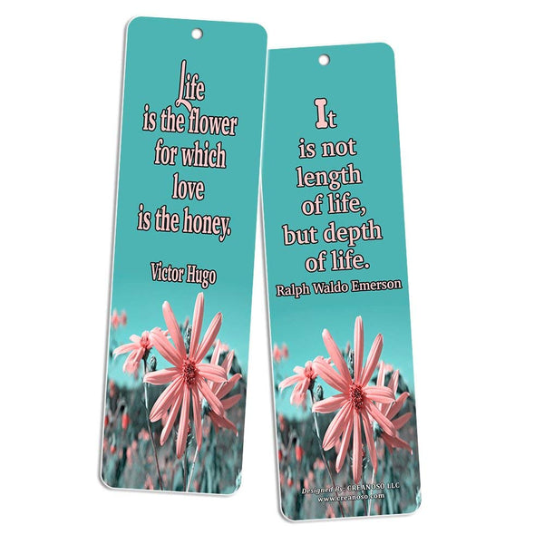 Creanoso Inspirational Bookmarks (60-Pack) - Life Changing Quotes Bookmarker Set