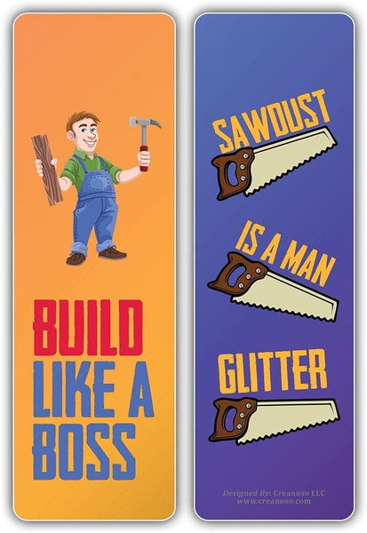 Creanoso I am a Builder Bookmarks (10-Sets X 6 Cards) â€“ Daily Inspirational Card Set â€“ Interesting Book Page Clippers â€“ Great Gifts for Adults and Teens