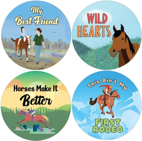 Creanoso Horse Rider Quotes Stickers (10 Sets X 16 Designs) â€“ Sticker Card for Kids â€“ Awesome Stocking Stuffers Gifts for Boys & Girls â€“ Classroom Home Rewards Enticements