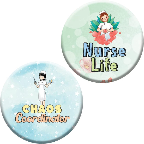 Creanoso Nurse Life Pinback Buttons (1-Set X 10 Buttons) - Stocking Stuffers Premium Quality Gift Ideas for Children, Teens, & Adults - Corporate Giveaways & Party Favors