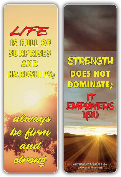 Creanoso Be Strong Inspirational Sayings Sun Bookmark Cards (30-Pack) â€“ Premium Gifts Bookmarks for Bookworm â€“ Stocking Stuffers for Men, Women, Teen, Bookworms â€“ Office Supplies â€“ DIY Kit