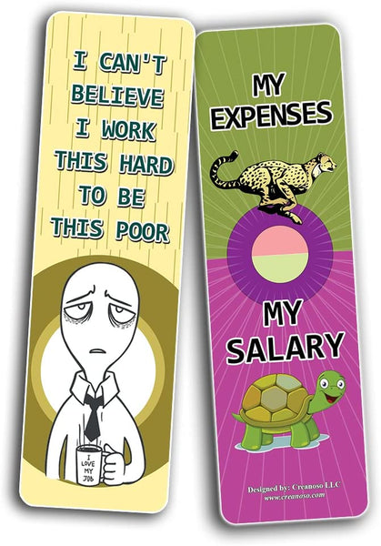 Funny Salary Quotes Bookmarks (10-Sets X 6 Cards)