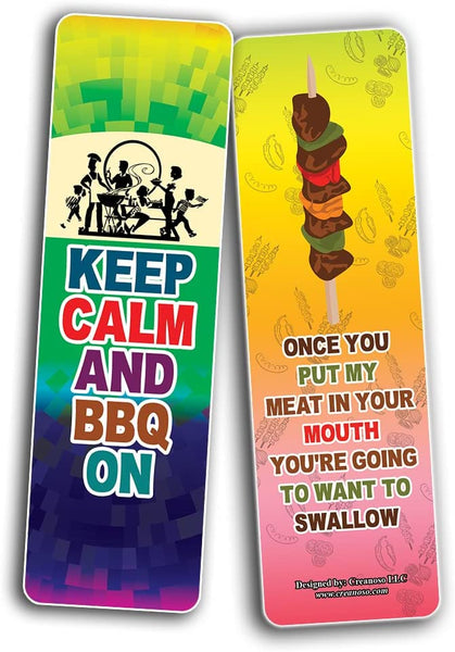 Creanoso Funny Barbecue Sayings Bookmarks (10-Sets X 6 Cards) â€“ Daily Inspirational Card Set â€“ Interesting Book Page Clippers â€“ Great Gifts for Adults and Teens