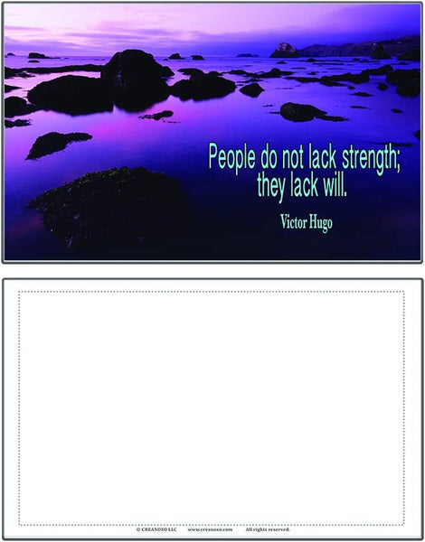 Creanoso Inspirational Quotes Stay Strong Theme Postcards (60 Pack)- Positive Affirmation Sayings Cards - Encouragement Gifts - for Men Women Adults Teens Kids Entrepreneur Family Friends