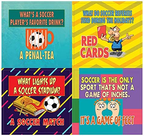 Creanoso Soccer Funny Sports Jokes Stickers (20-Sheets) â€“ Awesome Stocking Stuffers Gifts for Men, Teens, Athletes â€“ Cool Reward Incentives â€“ Unique Sticky Notes Giveaways â€“ Surface Art Decal