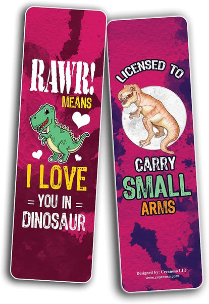 Creanoso Funny T-Rex Bookmarks (60-Pack) - Premium Quality Bulk Buy Value Gift Pack Personal Collection