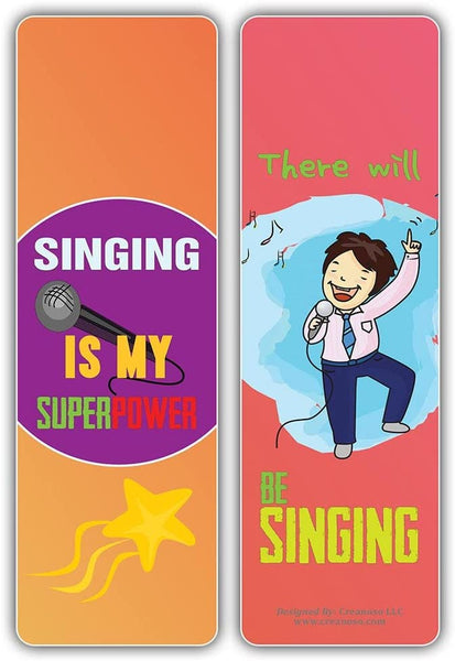 Creanoso I am a Singer Bookmarks (2-Sets X 6 Cards) â€“ Daily Inspirational Card Set â€“ Interesting Book Page Clippers â€“ Great Gifts for Adults and Teens