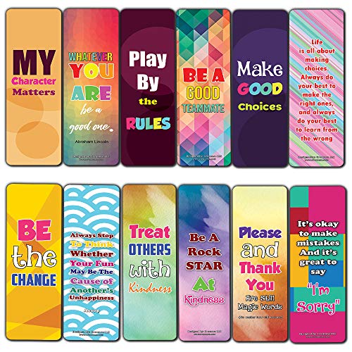 Creanoso Good Character Bookmarks (60-Pack) ÃƒÂ¢Ã¢â€šÂ¬Ã¢â‚¬Å“ Six Assorted Quality Bookmarks Bulk Set ÃƒÂ¢Ã¢â€šÂ¬Ã¢â‚¬Å“ Premium Gift for Bibliophiles ÃƒÂ¢Ã¢â€šÂ¬Ã¢â‚¬Å“ Awesome Bookmarks Giveaways ÃƒÂ¢Ã¢â€šÂ¬Ã¢â‚¬Å“ Stocking Stuffers Gift Ideas ÃƒÂ¢Ã¢â€