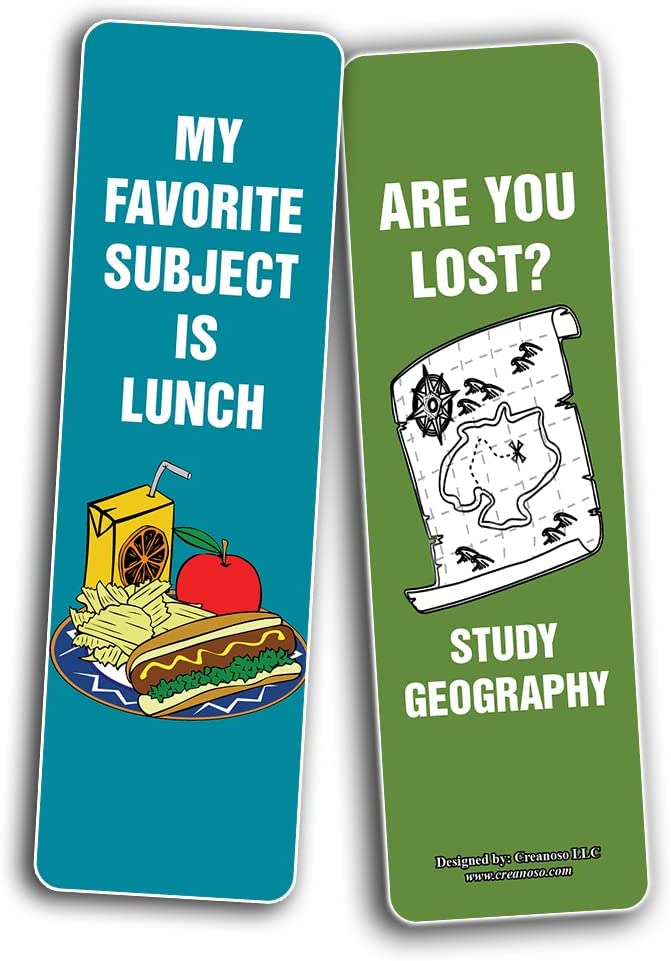 Creanoso Funny School Subject Bookmarks (5-Sets X 6 Cards) – Daily I