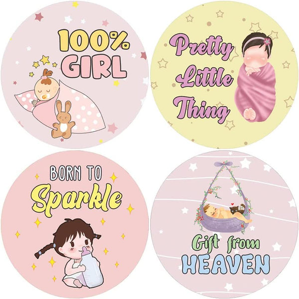 Creanoso New Baby Girl Quotes Stickers (20 Sets X 16 Designs) Sticker Card Giveaways for Expectant Mothers â€“ Awesome Stocking Stuffers Gifts â€“ Home Rewards Enticements