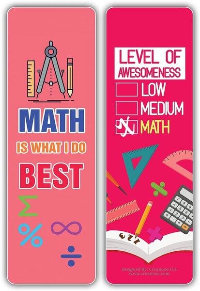 Creanoso I am a Mathematician Bookmarks (10-Sets X 6 Cards) â€“ Daily Inspirational Card Set â€“ Interesting Book Page Clippers â€“ Great Gifts for Adults and Teens