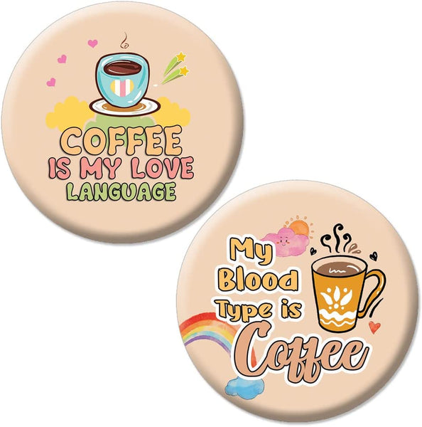 Fun Quotes for Coffee Addict Buttons (1-Set X 10 Buttons)