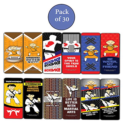 Martial Arts Kung Fu Cards (30-Pack) Ã¢â‚¬â€œ Premium Gift Token Giveaways for Boys & Girls, Men, Women, Adults Ã¢â‚¬â€œ Cool Stocking Stuffers Book Page Clippers Collection Set Ã¢â‚¬â€œ Awesome Book Page Binders