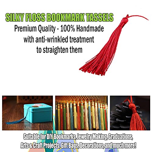 Creanoso Bookmark Tassels (Silver Gray) - 100% handmade with anti-wrinkled premium quality - Suitable for DIY Bookmarks Jewelry Making Graduation Wedding Decoration Souvenirs