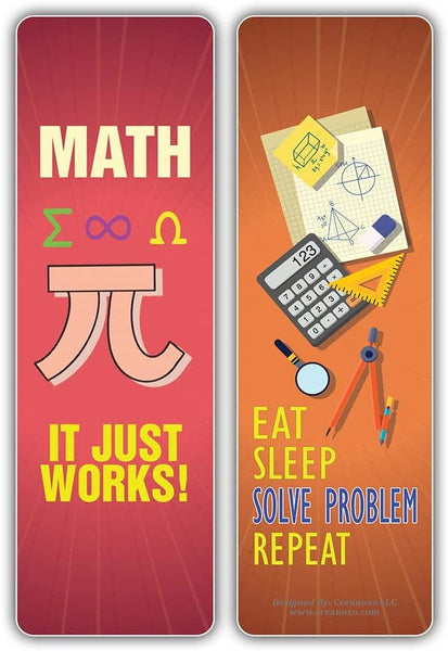 Creanoso I am a Mathematician Bookmarks (10-Sets X 6 Cards) â€“ Daily Inspirational Card Set â€“ Interesting Book Page Clippers â€“ Great Gifts for Adults and Teens