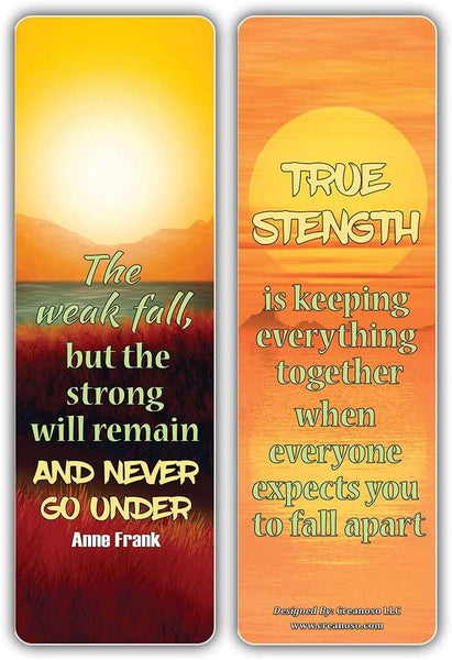 Creanoso Be Strong Inspirational Sayings Sun Bookmark Cards (30-Pack) â€“ Premium Gifts Bookmarks for Bookworm â€“ Stocking Stuffers for Men, Women, Teen, Bookworms â€“ Office Supplies â€“ DIY Kit