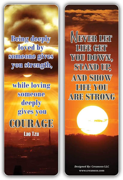 Creanoso Be Strong Inspirational Sayings Sun Bookmark Cards (30-Pack) â€“ Premium Gifts Bookmarks for Bookworm â€“ Stocking Stuffers for Men, Women, Teen, Bookworms â€“ Office Supplies â€“ DIY Kit
