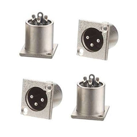 Creanoso Audio Male Jack 3-Pin XLR Panel Mount (4 Pack)
