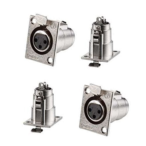 Creanoso Audio Female Jack 3-Pin XLR Panel Mount (4 Pack)