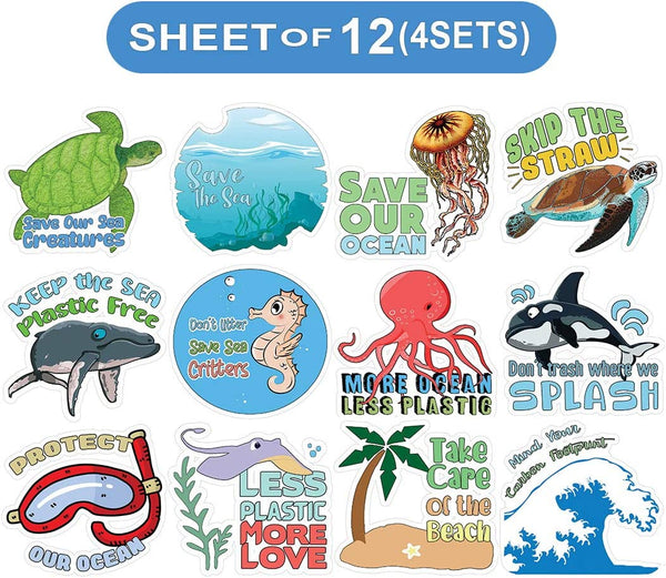 SaveÃ‚Â theÃ‚Â SeaÃ‚Â CreaturesÃ‚Â Stickers - 12 Stickers x 4 Sets (12-Sheets)