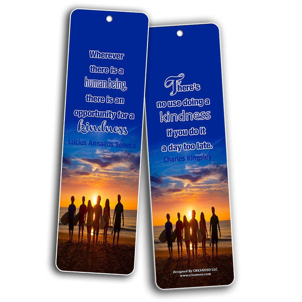 Creanoso Inspirational Bookmark Cards (60-Pack) - Kindness Quotes - Great Gift Ideas Set