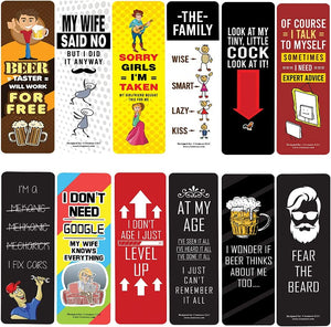 Creanoso Funny bookmarks for Men (30-Pack) - Party Favors & Corporate Giveaway Incentives Gift Pack