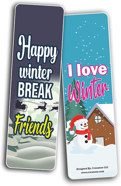 Creanoso Winter Bookmarks Bookmarks (5-Sets X 6 Cards) â€“ Daily Inspirational Card Set â€“ Interesting Book Page Clippers â€“ Great Gifts for Adults and Teens