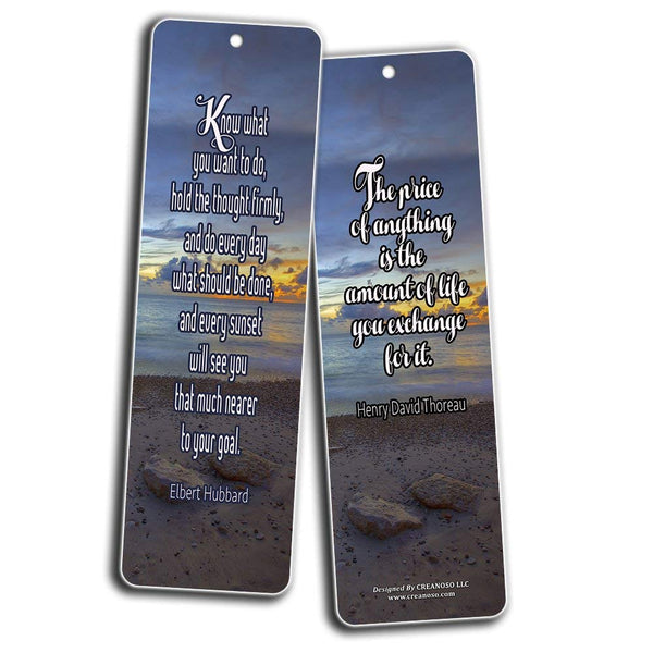 Creanoso Inspirational Quotes Bookmarks (60-Pack) - Dream Big Quotes - Encouragement Gifts