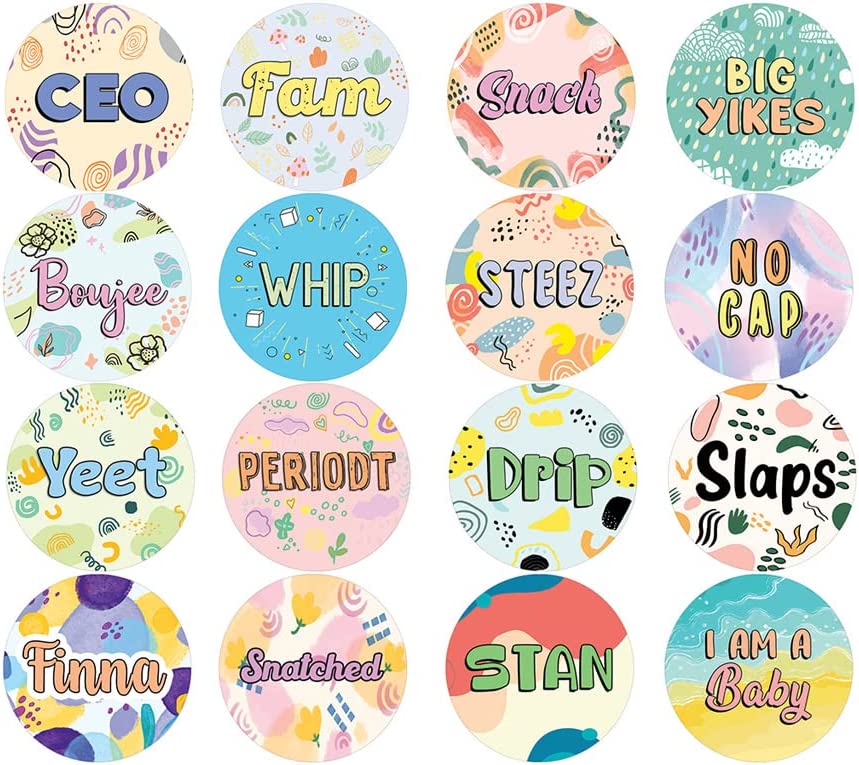 Creanoso Funny Gen Z Slangs Stickers (10 Sets X 16 Designs) â€“ Sticker Card Giveaways for Kids â€“ Awesome Stocking Stuffers Gifts for Boys & Girls â€“ Classroom Home Rewards Enticements
