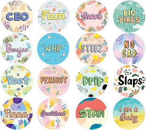 Creanoso Funny Gen Z Slangs Stickers (10 Sets X 16 Designs) â€“ Sticker Card Giveaways for Kids â€“ Awesome Stocking Stuffers Gifts for Boys & Girls â€“ Classroom Home Rewards Enticements