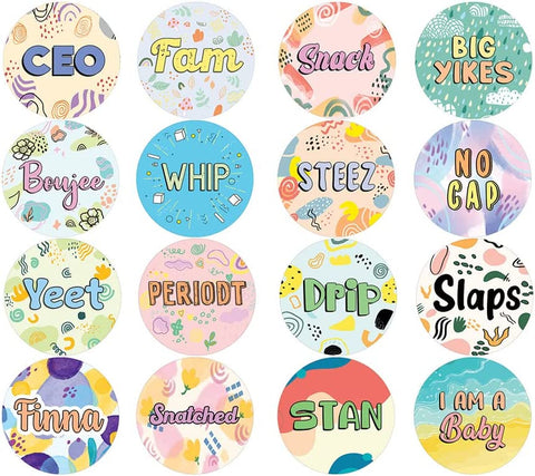 Creanoso Funny Gen Z Slangs Stickers (10 Sets X 16 Designs) â€“ Sticker Card Giveaways for Kids â€“ Awesome Stocking Stuffers Gifts for Boys & Girls â€“ Classroom Home Rewards Enticements