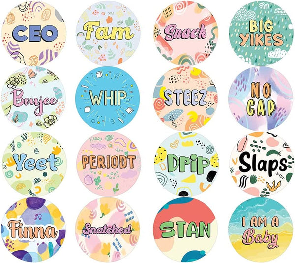 Creanoso Funny Gen Z Slangs Stickers (20 Sets X 16 Designs) â€“ Sticker Card Giveaways for Kids â€“ Awesome Stocking Stuffers Gifts for Boys & Girls â€“ Classroom Home Rewards Enticements