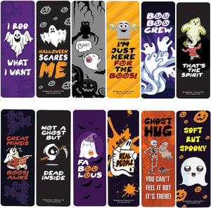 Creanoso Funny Ghost Bookmarks (12-Pack) - Stocking Stuffers Incentive Gift Ideas for Ghost Lovers