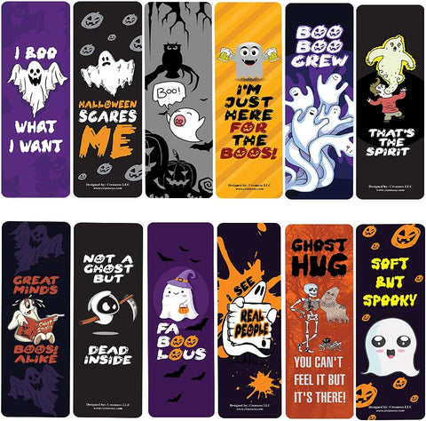 Creanoso Funny Ghost Bookmarks (30-Pack) - Awesome Party Favors & Corporate Giveaways for Friends and Family