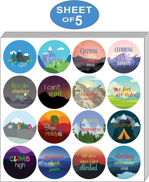 Creanoso I Miss Climbing Stickers (5-Sheet) â€“ Sticker Card Giveaways for Climbers â€“ Awesome Stocking Stuffers Gifts for Boys & Girls â€“ Home Rewards Incentives â€“ Decal DÃ©cor â€“ Sport Stickies
