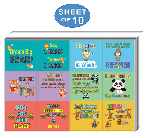 Creanoso Cute Animals Reading Stickers - 10 Sheets Ã¢â‚¬â€œ Fun Sticker Notes for Productive Reading