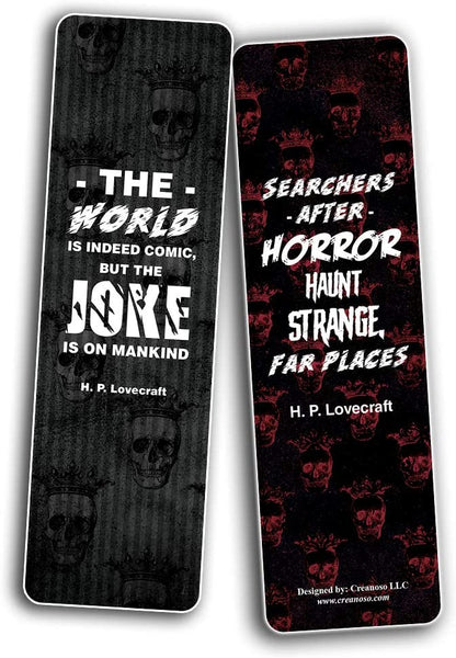 Creanoso Cthulhu H P Lovecraft Bookmark Cards (30-Pack) - Great Reading Rewards Incentives for Book Lovers & Literature Gifts for Young Readers