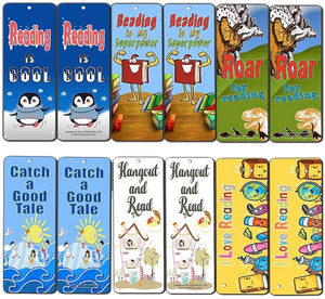 Creanoso Kids Reading Bookmarks Cards (12-Pack) - Excellent Reading Rewards and Incentive for Young Readers Kids Boys and Girls - Stocking Stuffers