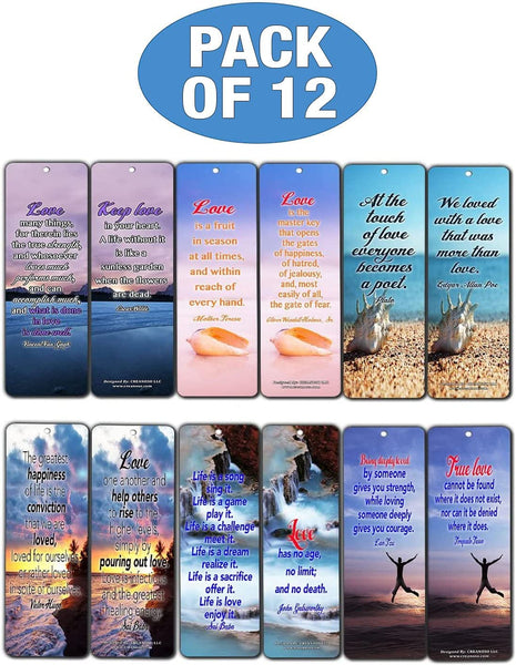 Creanoso Love Quotes Bookmarks (12-Pack)