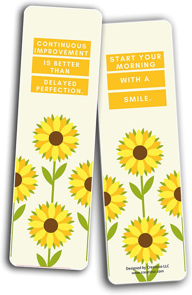 Creanoso Cute Inspirational Bookmarks Series 1 (10-Sets X 6 Cards) â€“ Daily Inspirational Card Set â€“ Interesting Book Page Clippers â€“ Great Gifts for Adults and Teens