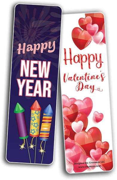 Creanoso Holiday Bookmarks (2-Sets X 6 Cards) â€“ Daily Inspirational Card Set â€“ Interesting Book Page Clippers â€“ Great Gifts for Adults and Teens