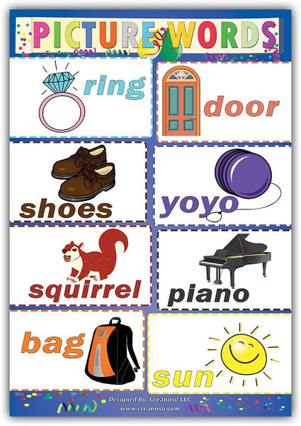 Creanoso Children Pre-School Elementary Educational Learning Posters (18-Pack with 36 Subjects)