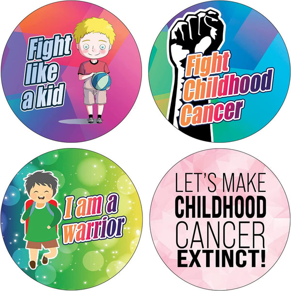 Childhood Cancer Awareness Stickers (10 Sets X 16 Designs)